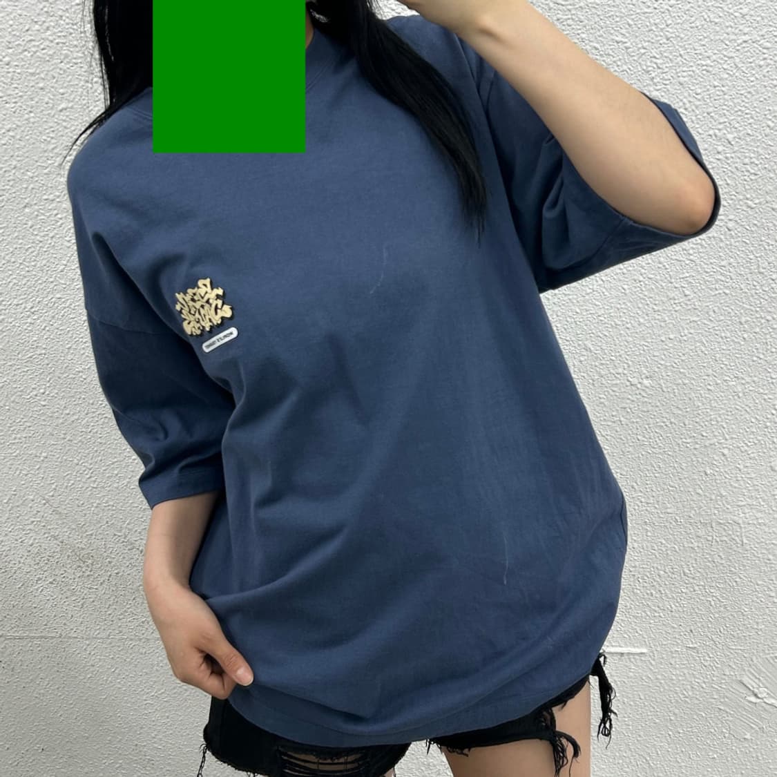밴데이비슨 백프린팅 뮤트블루 반팔 XL 상품이미지2