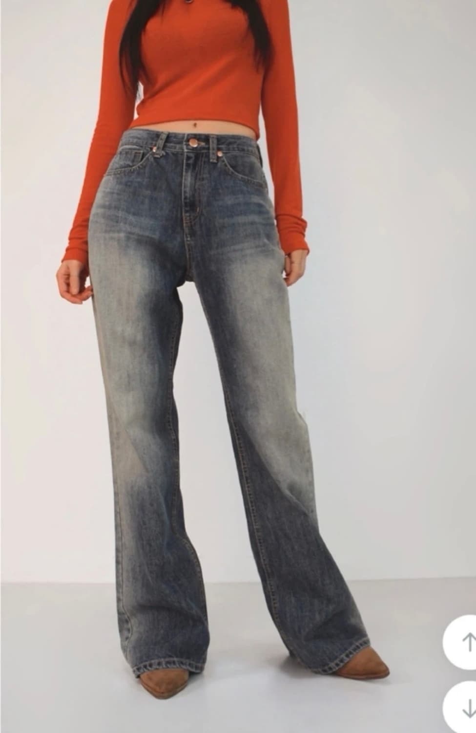 시크윈 ootj 실루엣 워싱 브러쉬 부츠컷 데님팬츠 상품이미지3