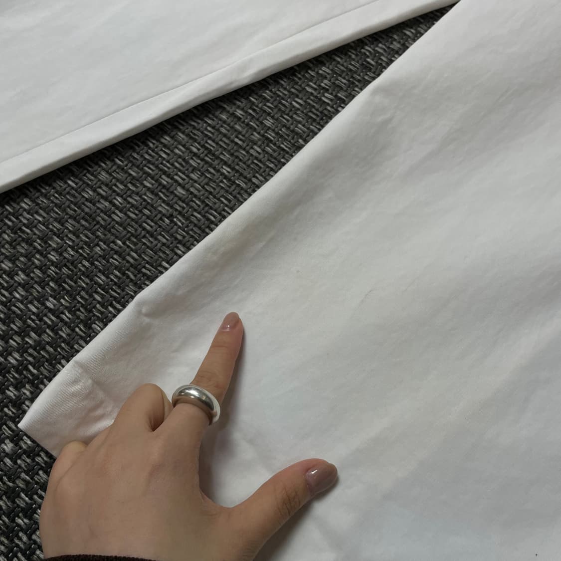 (밴딩) SEEREE 화이트 핀턱 코튼 슬랙스 M 상품이미지6