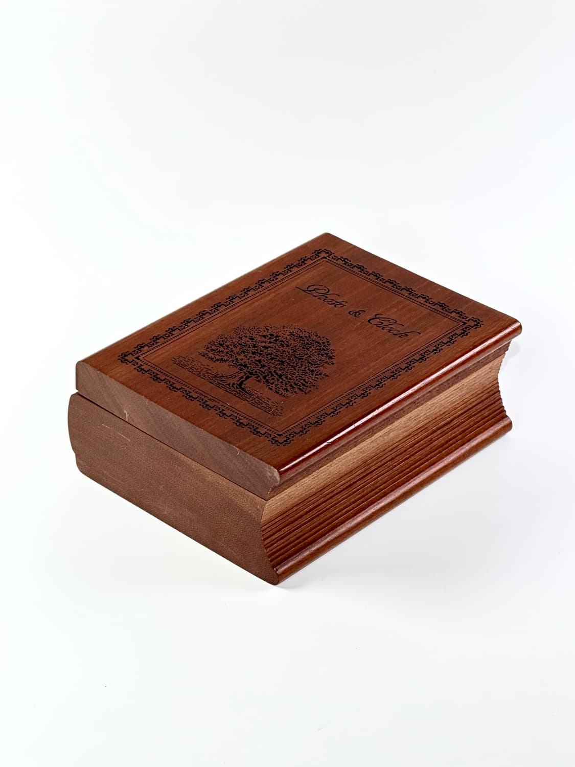 일본 빈티지 월넛 우드 북 커버 디자인 시계 액자 상품이미지4