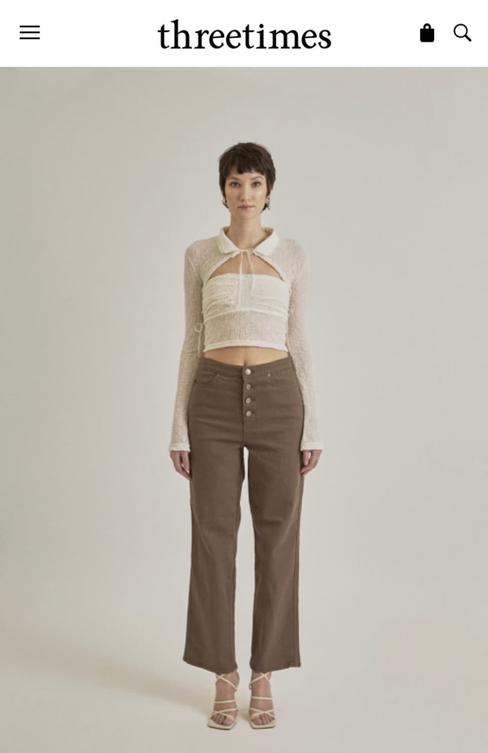 <새상품>쓰탐 디어블라우스 아이보리색 M 상품이미지4