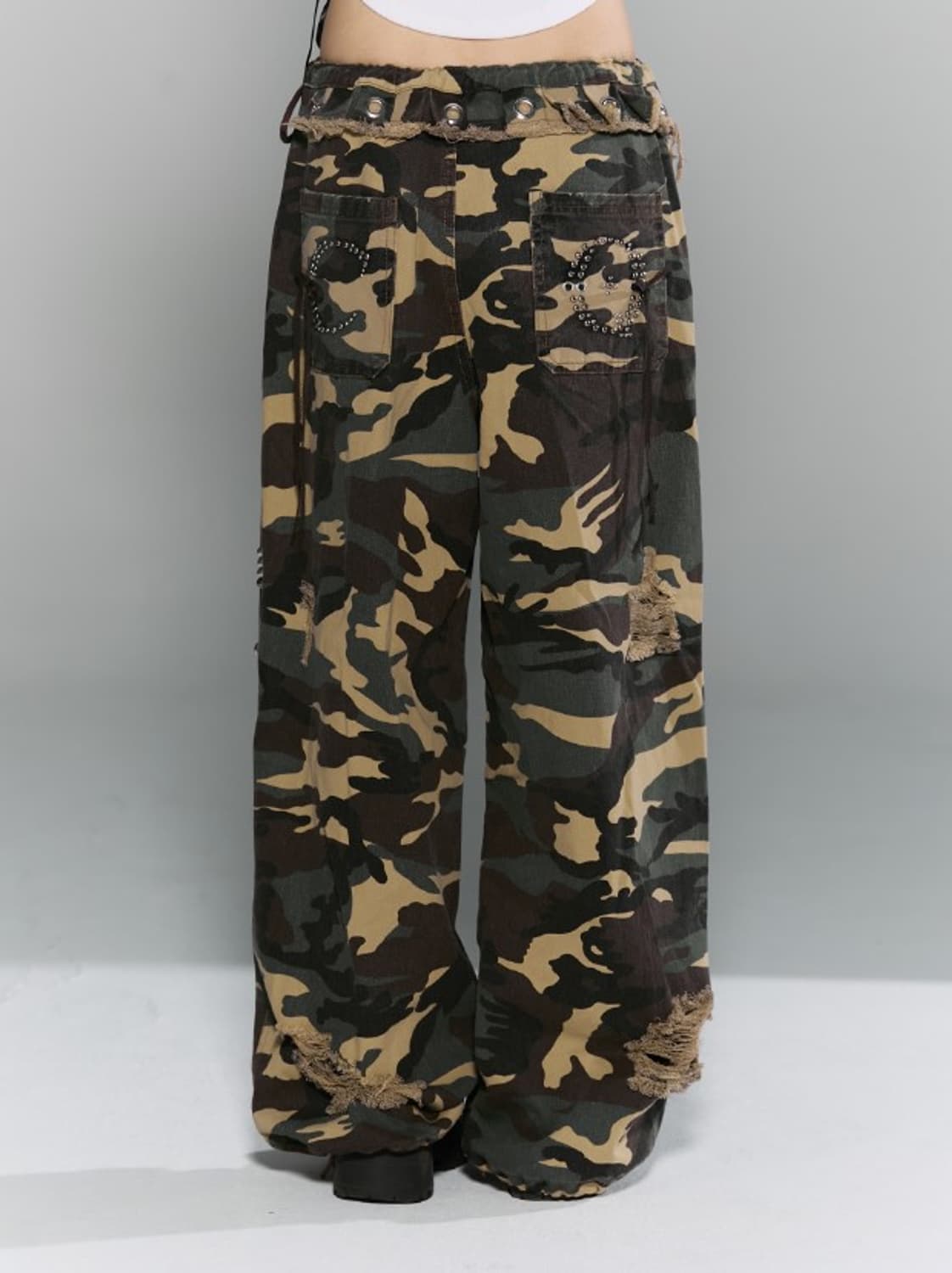 damage pleats pt - camo 상품이미지3