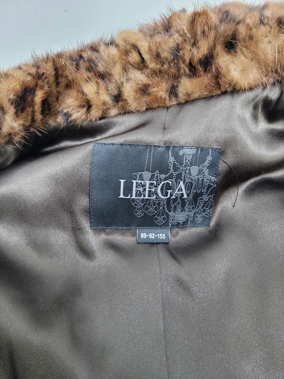 LEEGA 리가 양가죽 레오파드 밍크 베스트 / 여 85 브라운
 상품이미지8