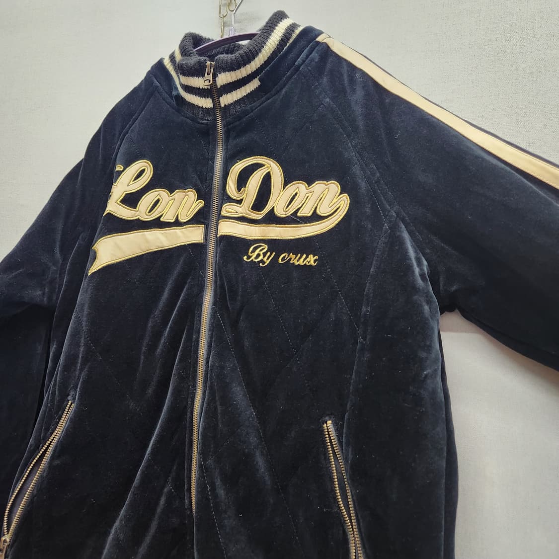 CRUX 크럭스 벨벳 빈티지 사이드라인 점퍼 XL 상품이미지2