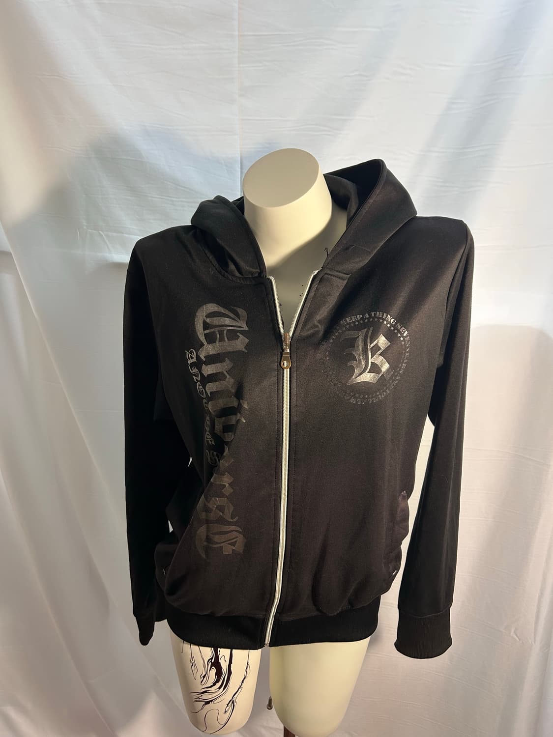 gothic lettering punk hood zip-up 상품이미지2