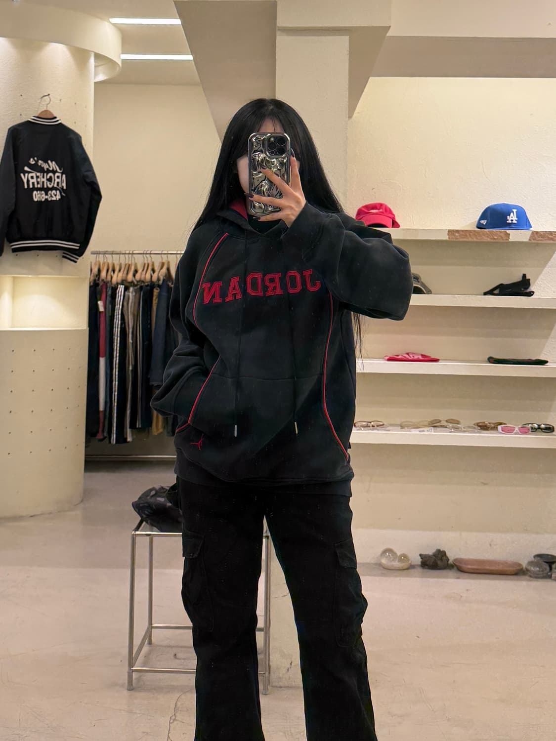 조던 점프맨 로고 기모 후드티 블랙 U1574 상품이미지1