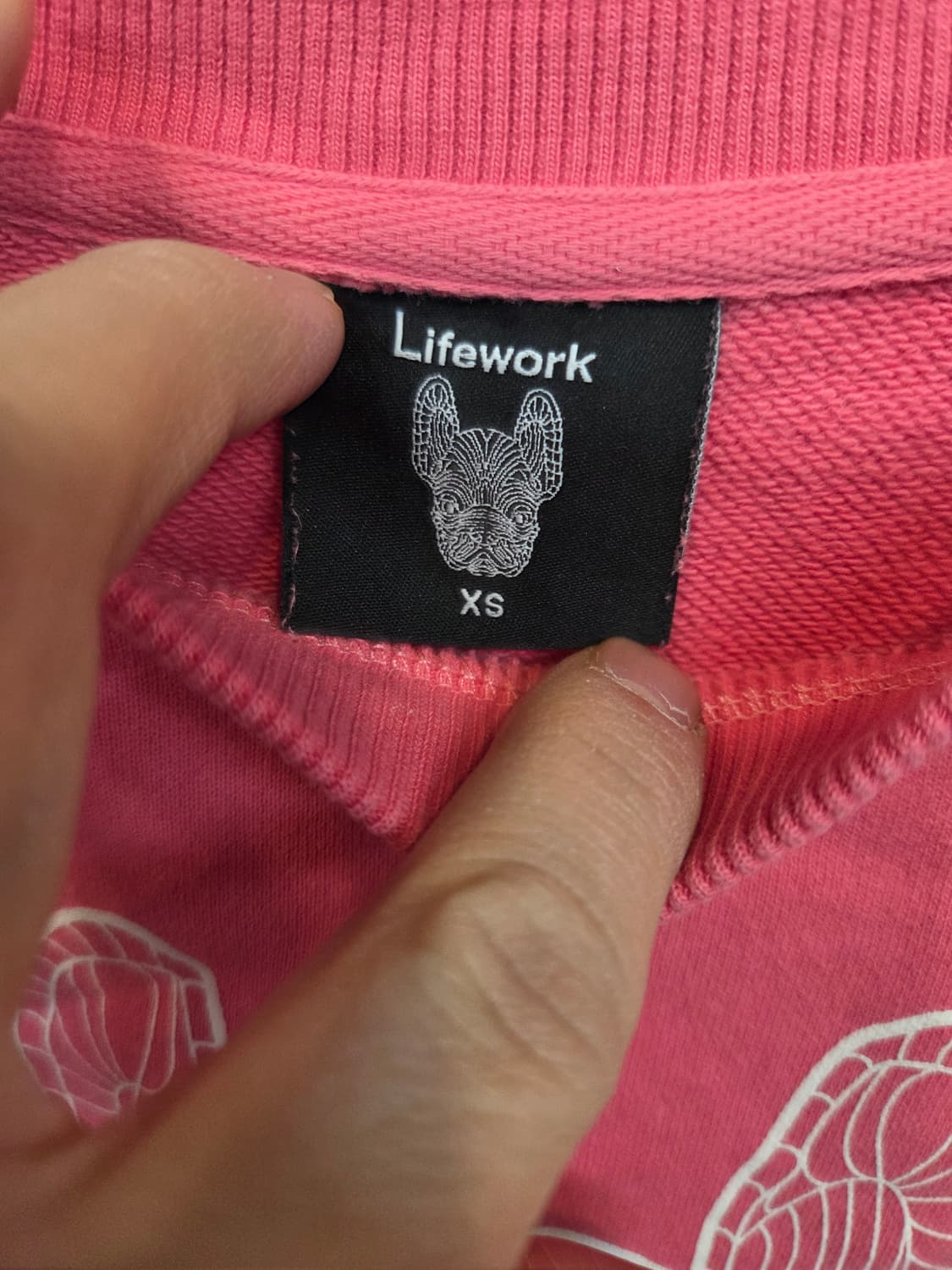 라이프워크 빅라독 핑크 맨투맨 xs 상품이미지3
