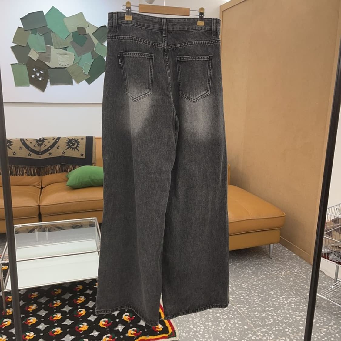 켄 스튜디오 그런지 아메카지 절개라인 흑청 데님 팬츠 XL C07076 상품이미지4