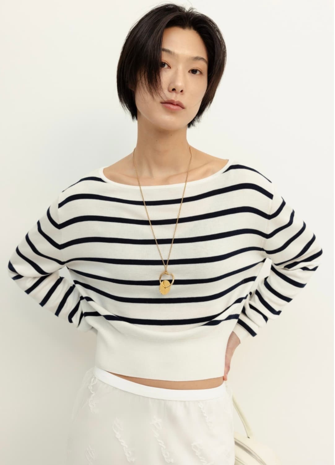 오르 실크 블랜드 풀오버 아이보리 상품이미지1