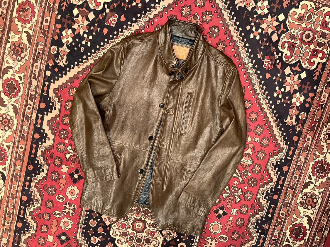 ( L ) 올젠가죽 가죽자켓 레더자켓 아메카지 워크웨어 가죽카코트 상품이미지1