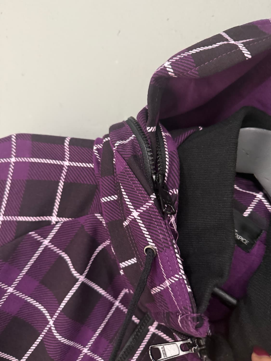 check pattern high-neck hood zip-up 상품이미지10