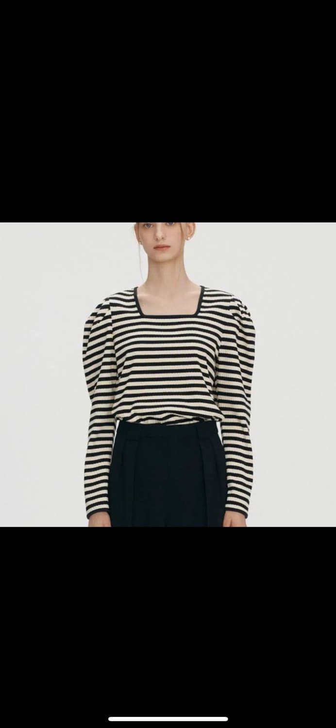 비뮤즈맨션 스퀘어넥 퍼프 탑 상품이미지2