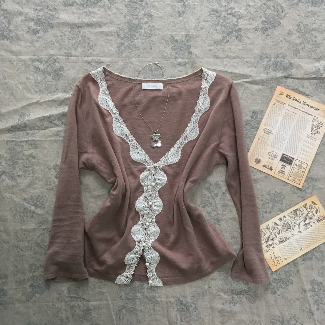 jpn vintage rose pink lace pearl cd 상품이미지7