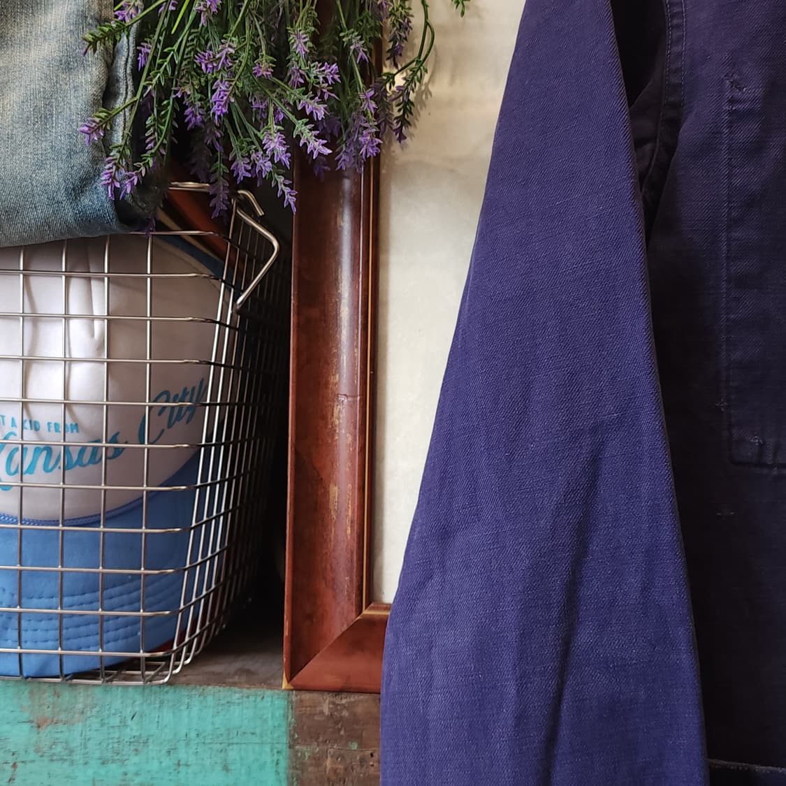 60s 프렌치 워크자켓 프렌치자켓 바이올렛 블루 s 상품이미지5