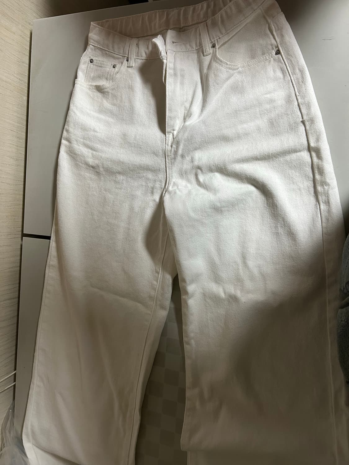 흰색 와이드 팬츠  상품이미지1