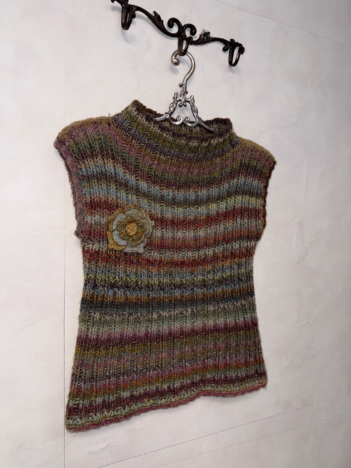 Bohemian color mix flower corsage knit 상품이미지2