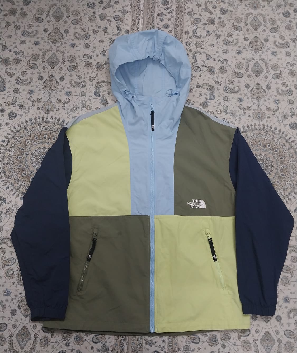 노스페이스 컬러블록 바람막이 후드 자켓 100 상품이미지1