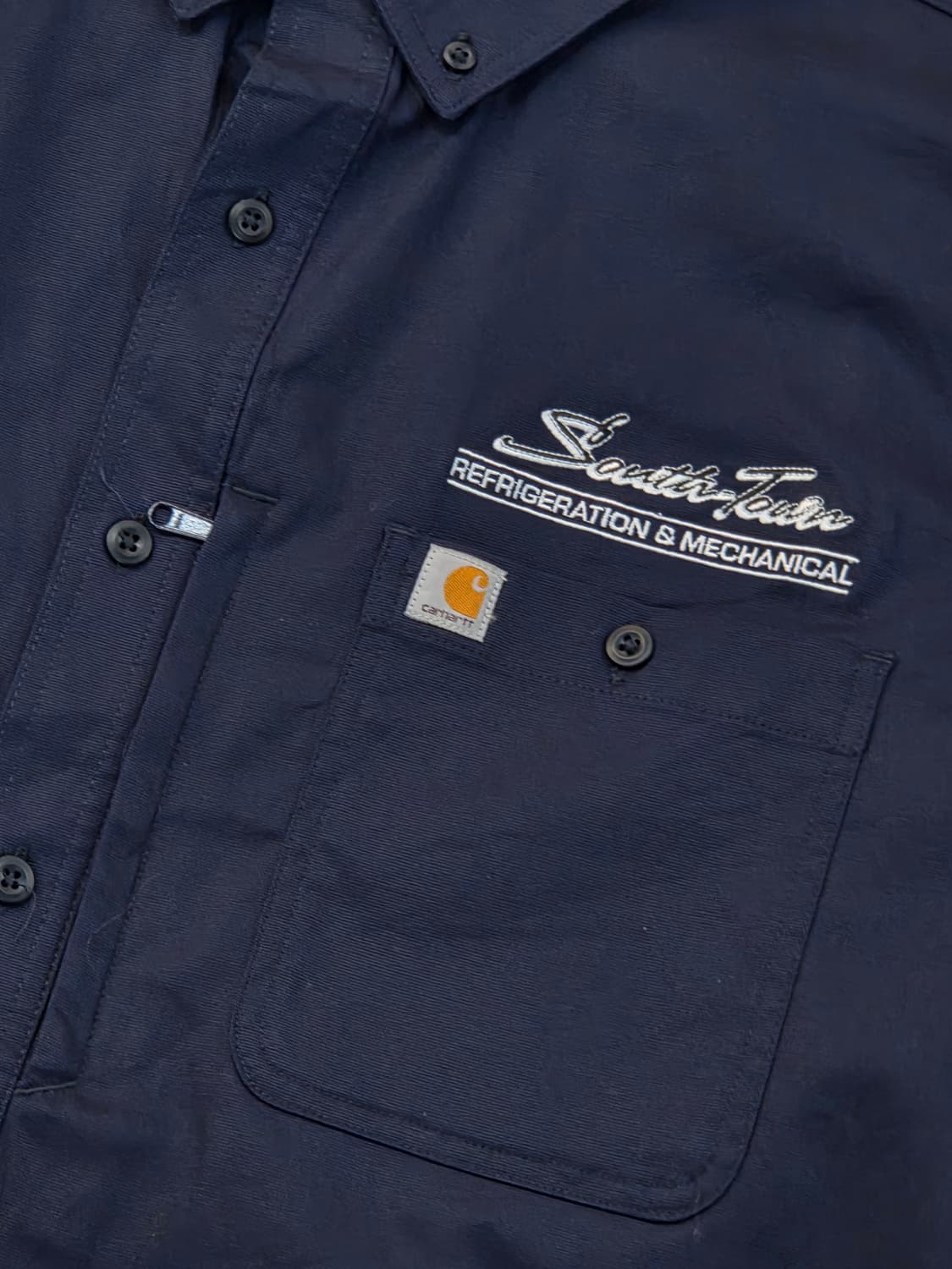 칼하트 네이비 레터링 반팔셔츠 상품이미지2