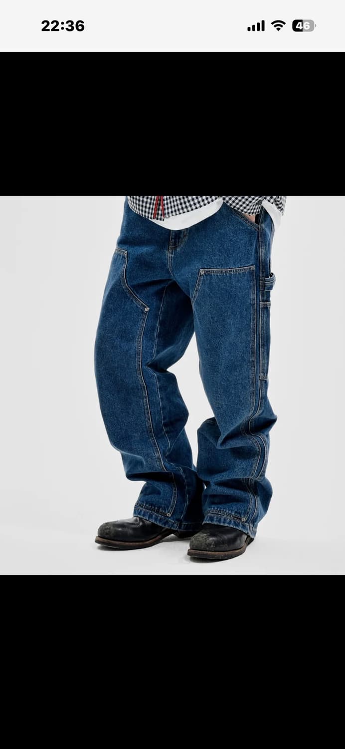 엑스트라오디너리 더블니 데님 인디고 XL 상품이미지1