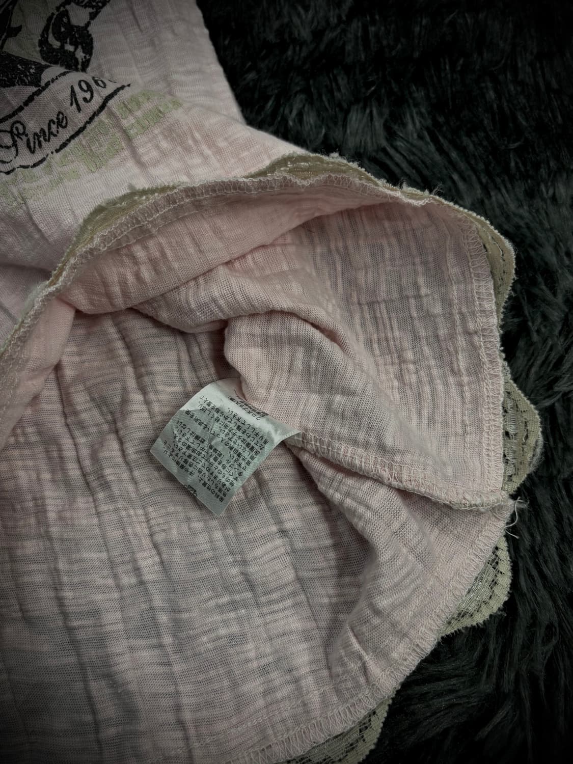 레이스 트리밍 크리운 그래픽 슬리브리스 상품이미지6