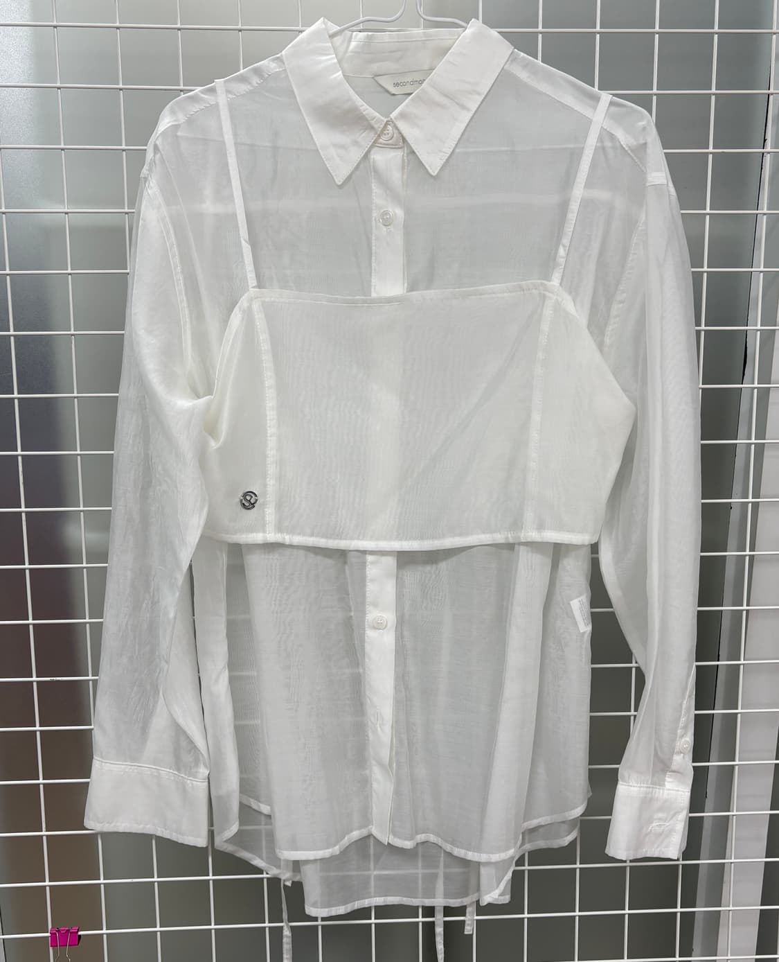 세컨모놀로그 시스루 뷔스티에 셔츠  상품이미지6