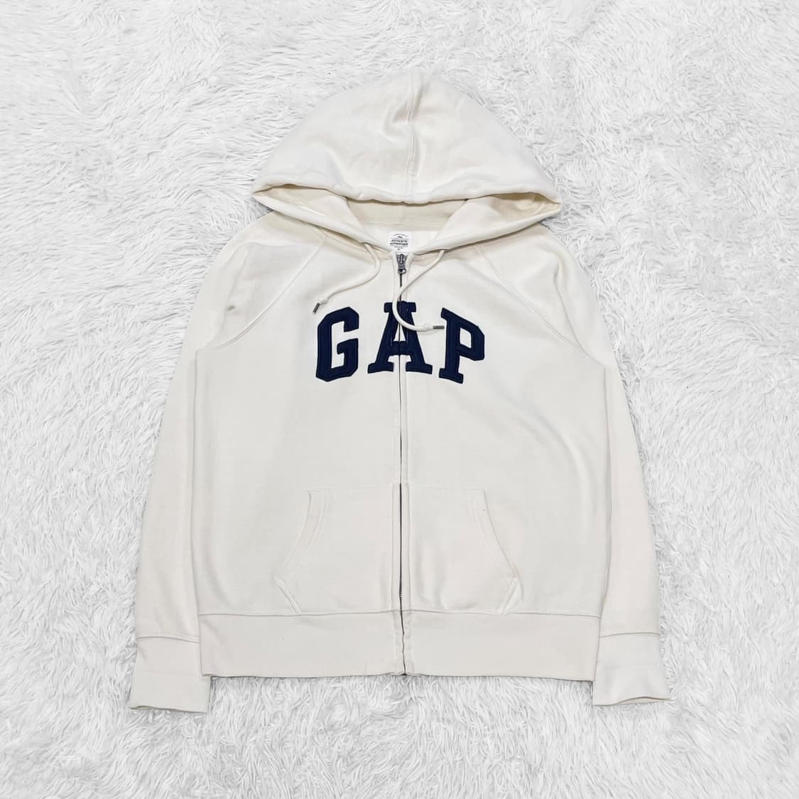 갭 gap 스펠 로고 후드집업 아이보리 상품이미지2