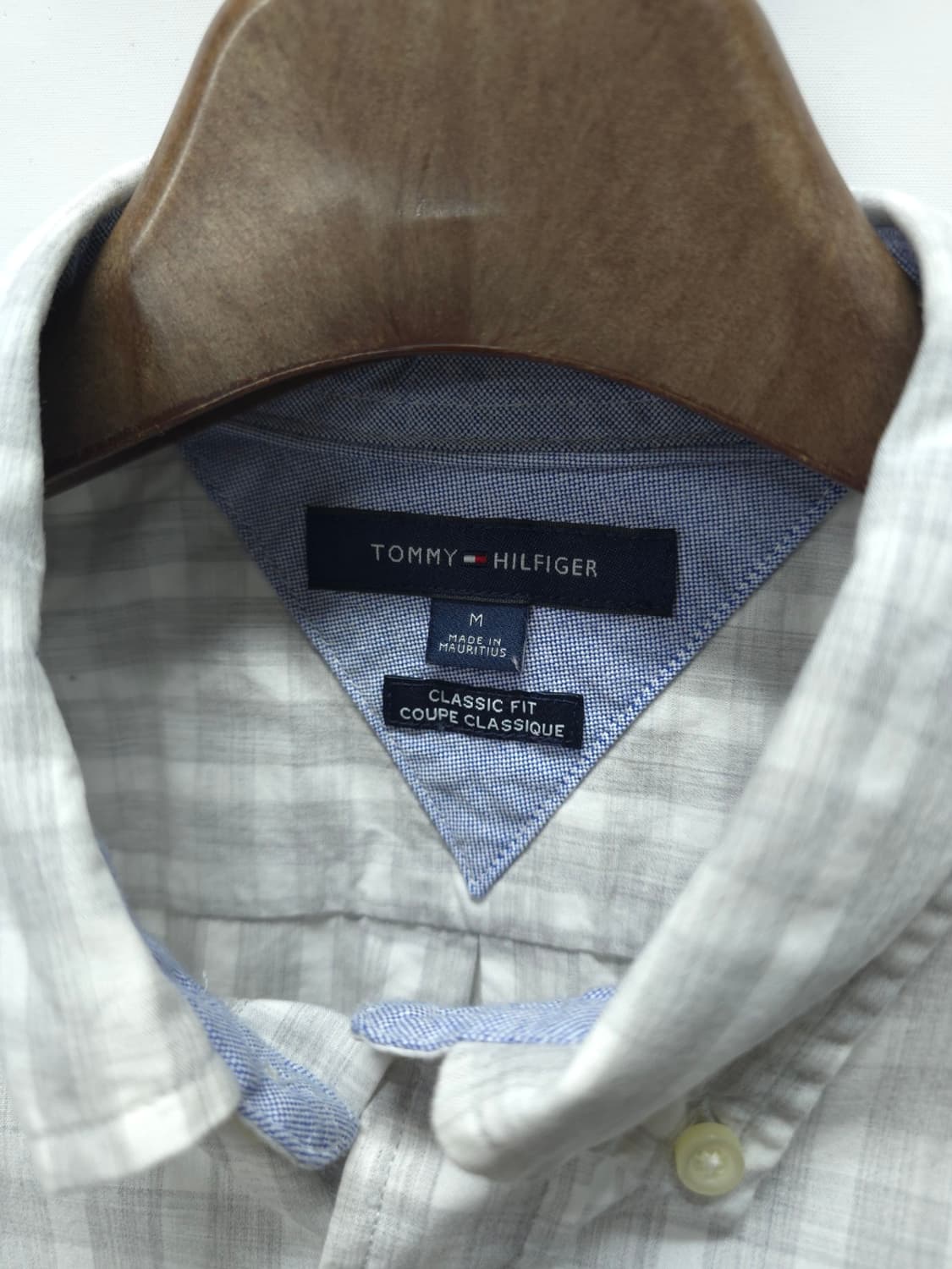 타미힐피거 화이트 그레이 체크 긴팔 셔츠 상품이미지5