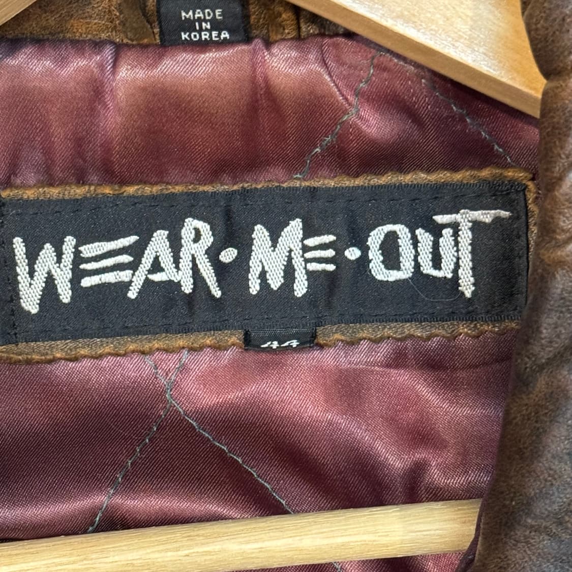 Wear me out브라운 가죽 봄버 자켓 상품이미지5