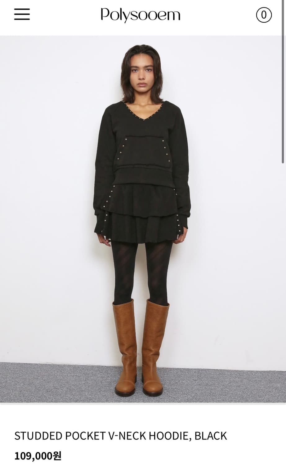 폴리수엠 스터드 포켓 브이넥 후드 상품이미지2