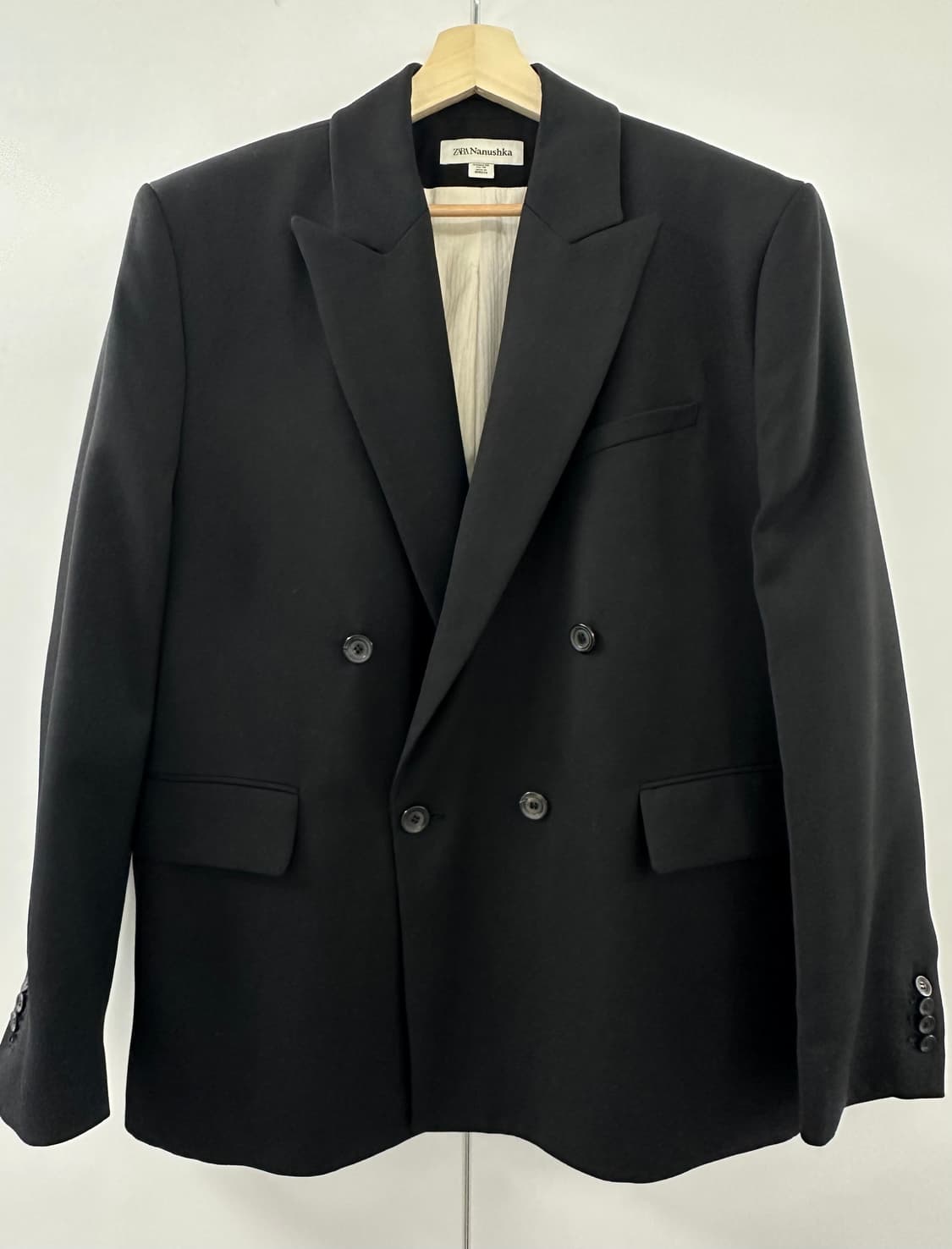 ZARA X Nanushka 더블 버튼 자켓 (블랙 48, 새상품) 상품이미지1