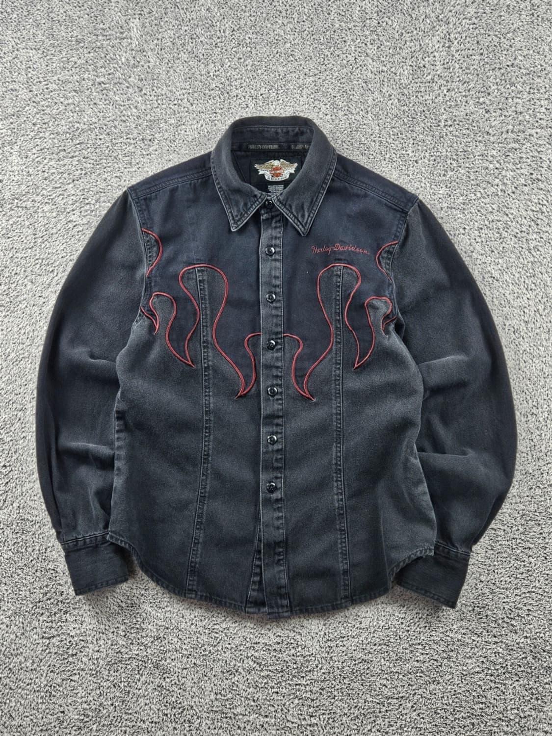 할리데이비슨 플레임 레이어 바이커 셔츠 ( M ) / 11115 상품이미지1