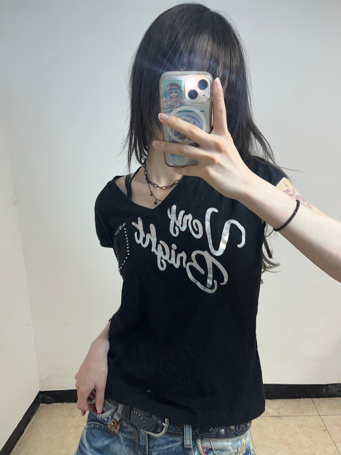 00‘s 포켓 레터링 프린팅 티셔츠 상품이미지4