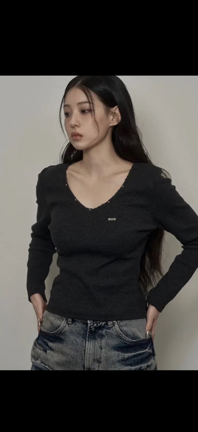 카키포인트 스터드 골지티 상품이미지1