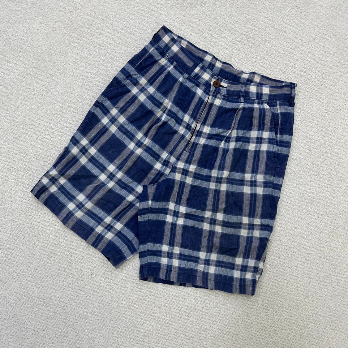 82 리 린넨 체크 반바지 0331M 상품이미지1