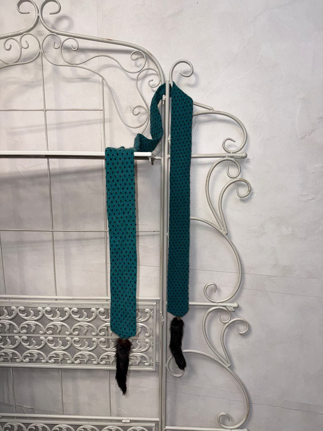 Mint dot mink fur detail muffler 상품이미지1