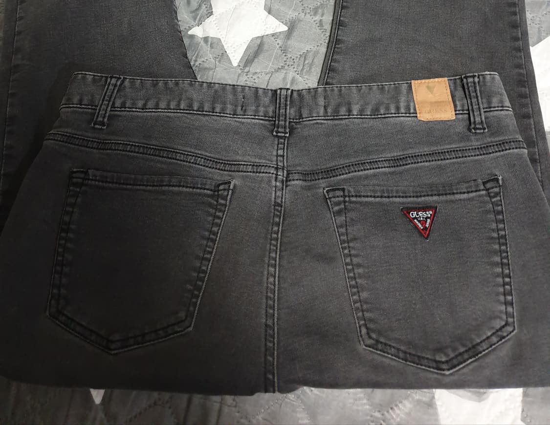 게스 스판 워싱 슬림 스트레이트 데님팬츠 흑청 (34) 상품이미지3