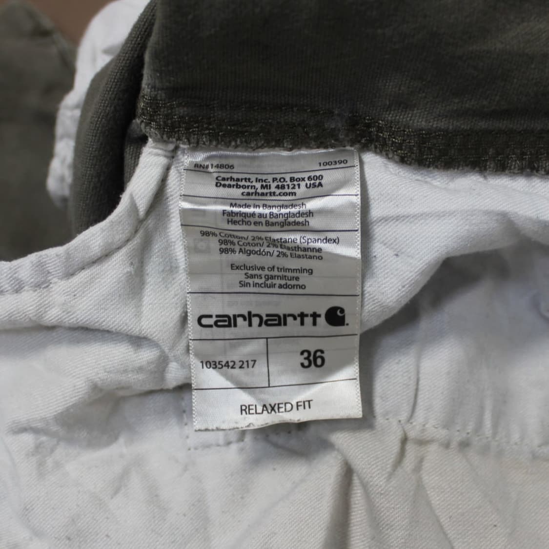 Carhartt 칼하트 카키 워크 팬츠 상품이미지6