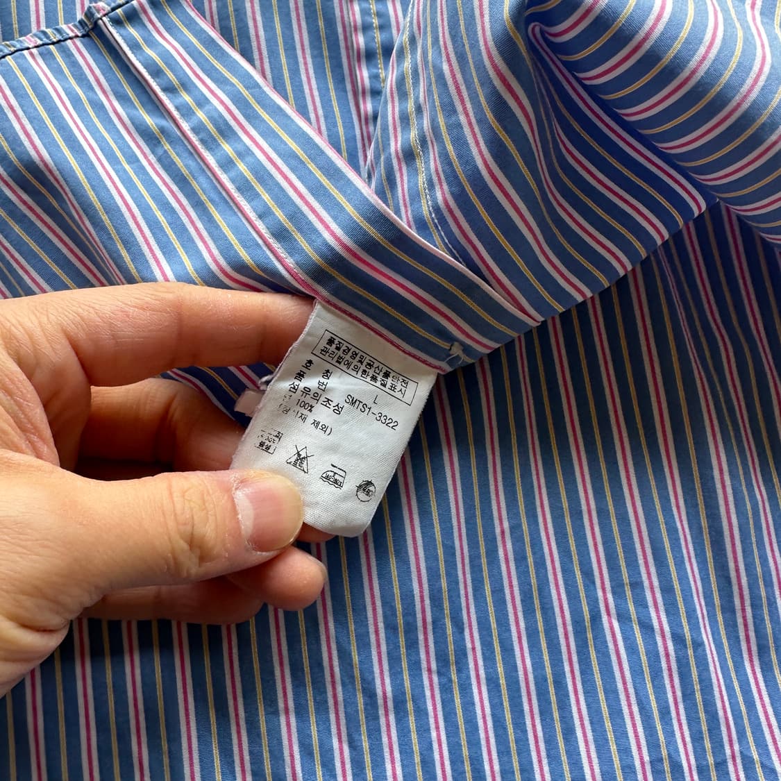 폴로 블루 스트라이프 셔츠 L 상품이미지4