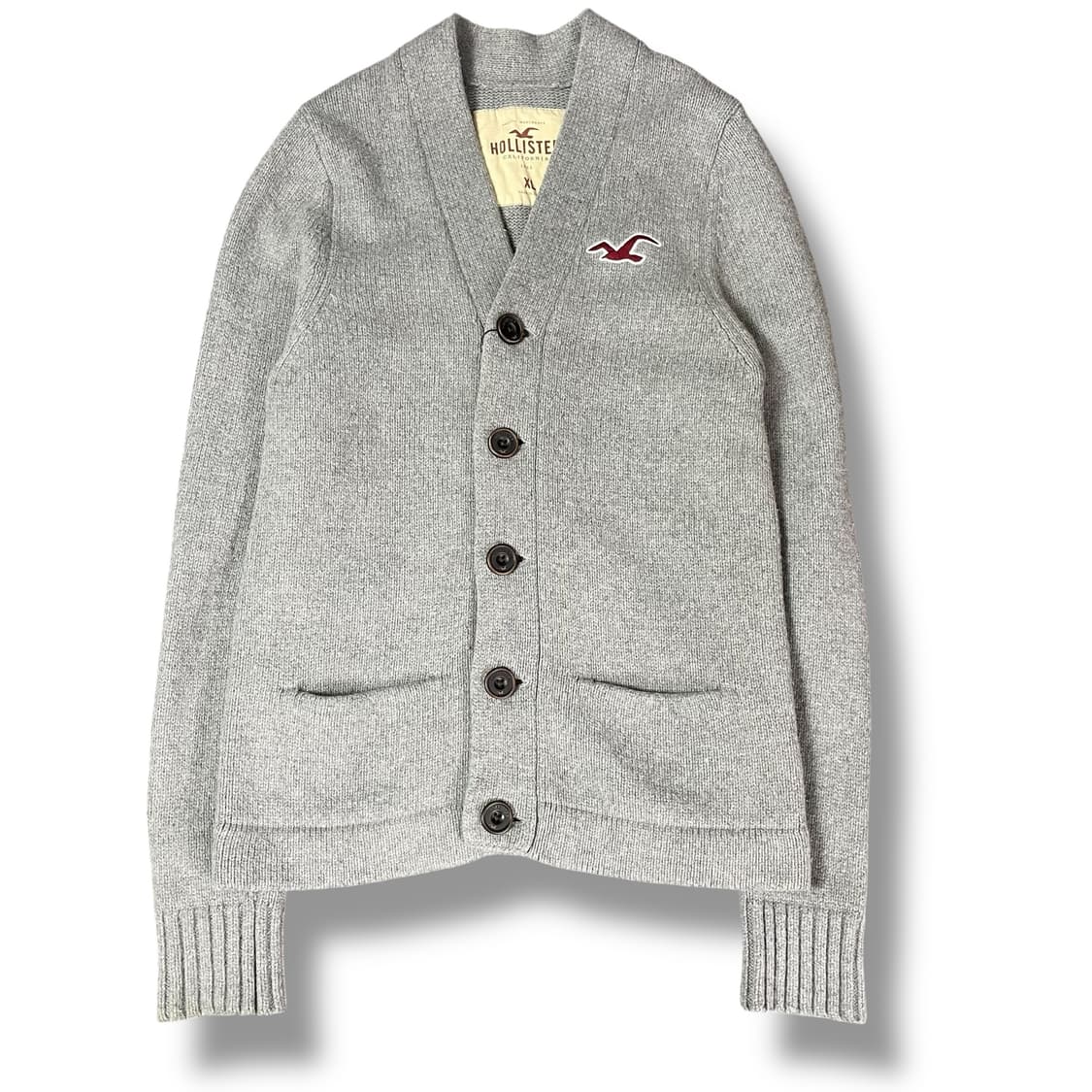 홀리스터 레드로고 00s 그레이 스웨터 가디건 XL 상품이미지1