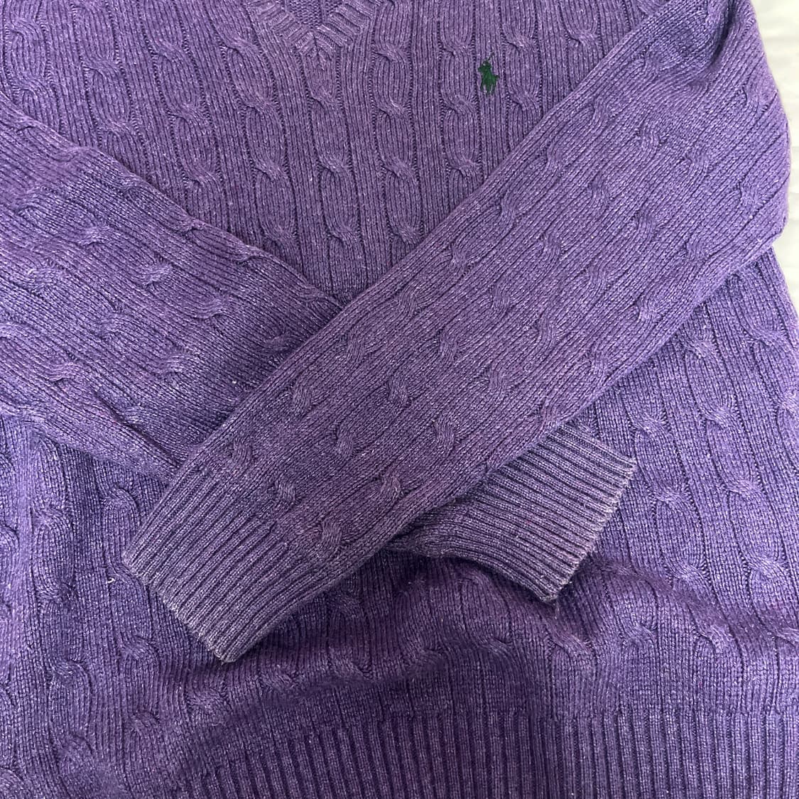 (L) 폴로 랄프로렌 빈티지 퍼플 니트 브이넥 니트 상품이미지4
