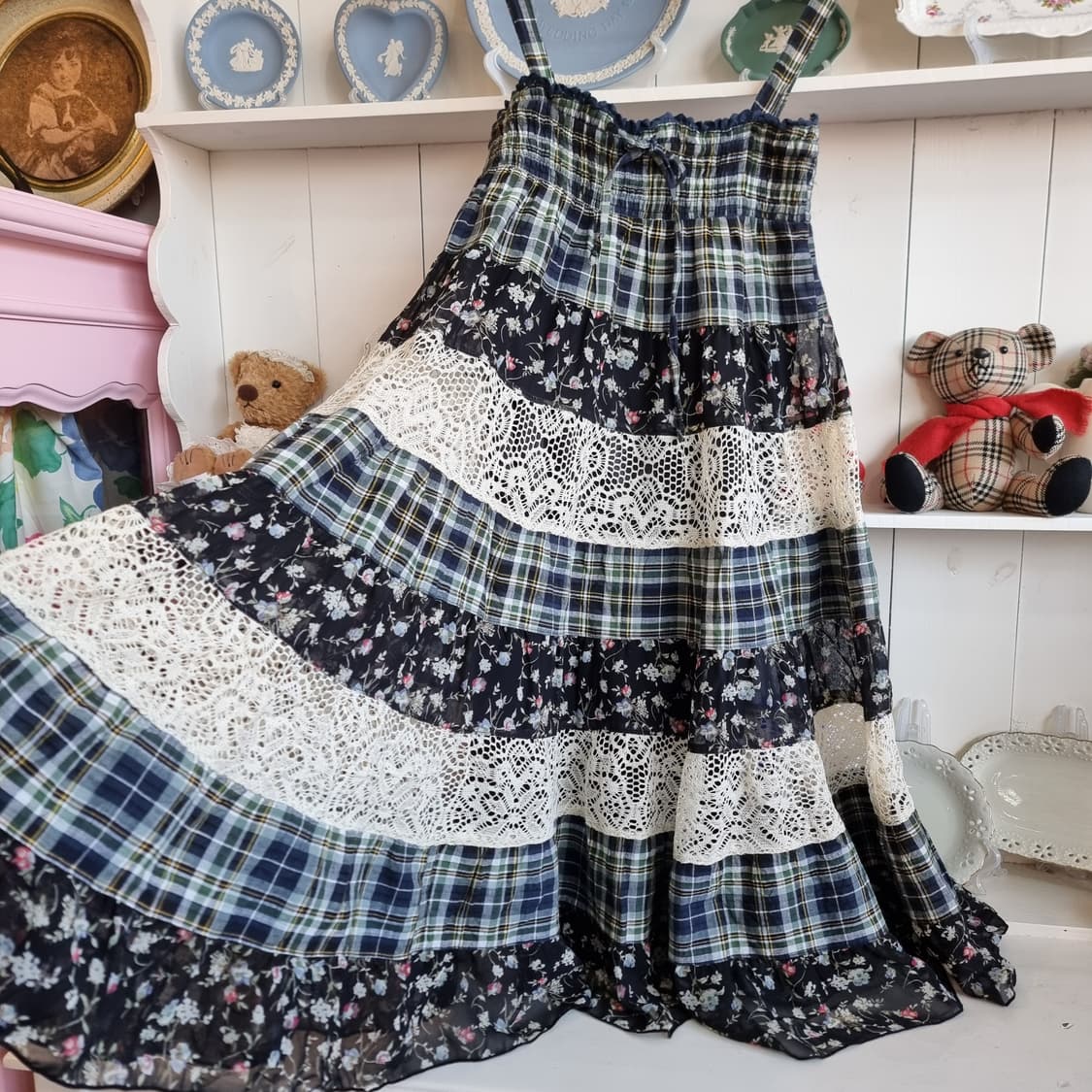 패치워크 레이스 원피스 상품이미지3