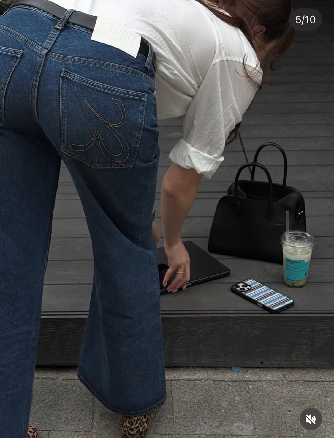 글로니(glowny) HANNAH JEANS MID BLUE 한나진 해나 상품이미지4