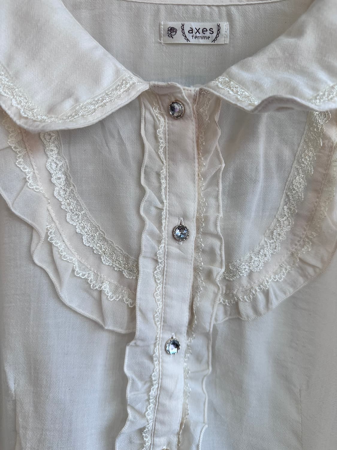 액시즈팜 레이스 블라우스 아이보리 상품이미지3