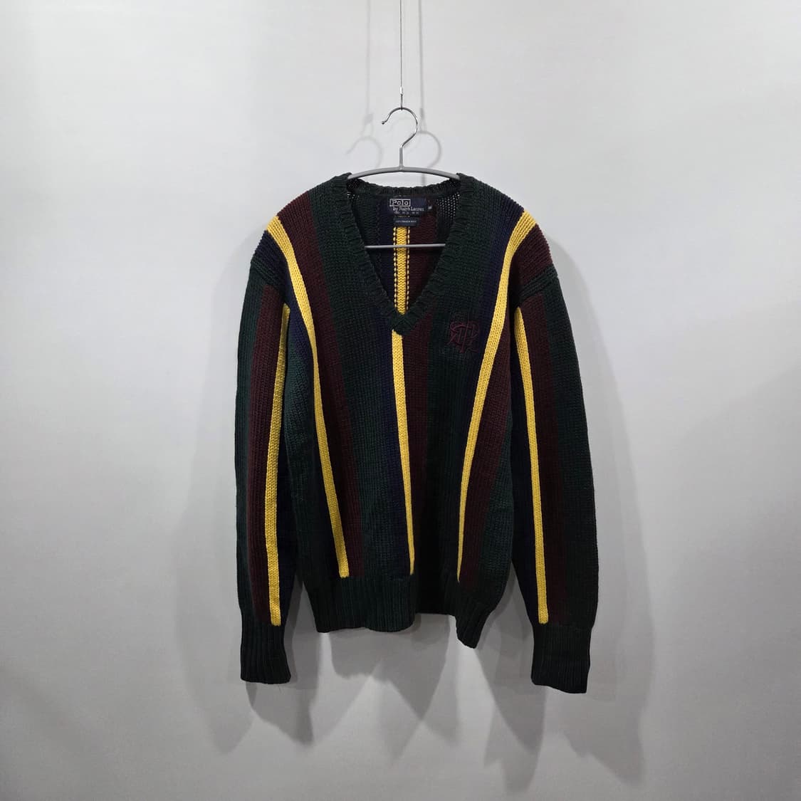 80s 폴로랄프로렌 에스에치 쉐이커 울 브이넥 니트 90 상품이미지1