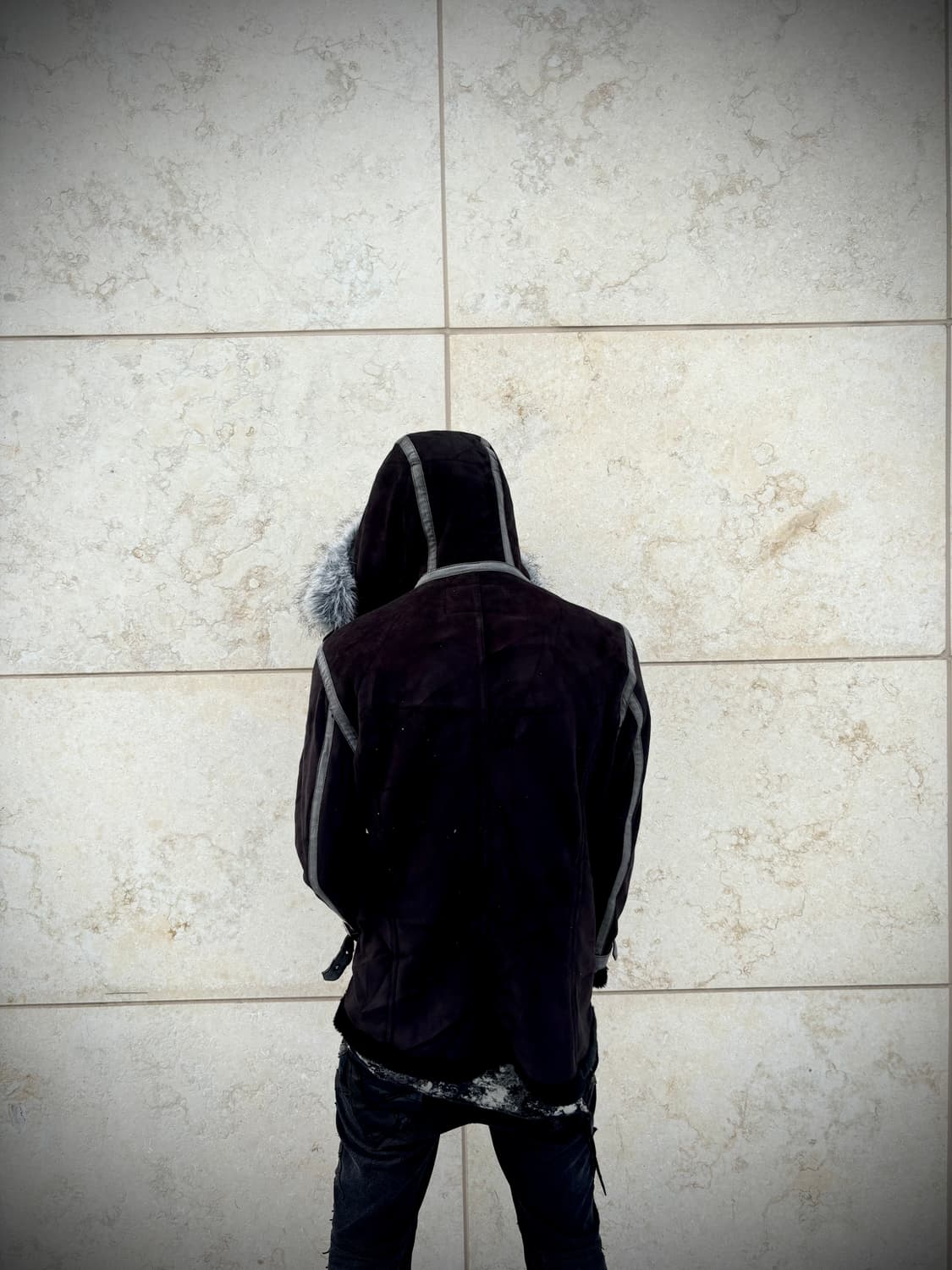 00’s Design Whiter Fur Side Zipper Black 상품이미지10