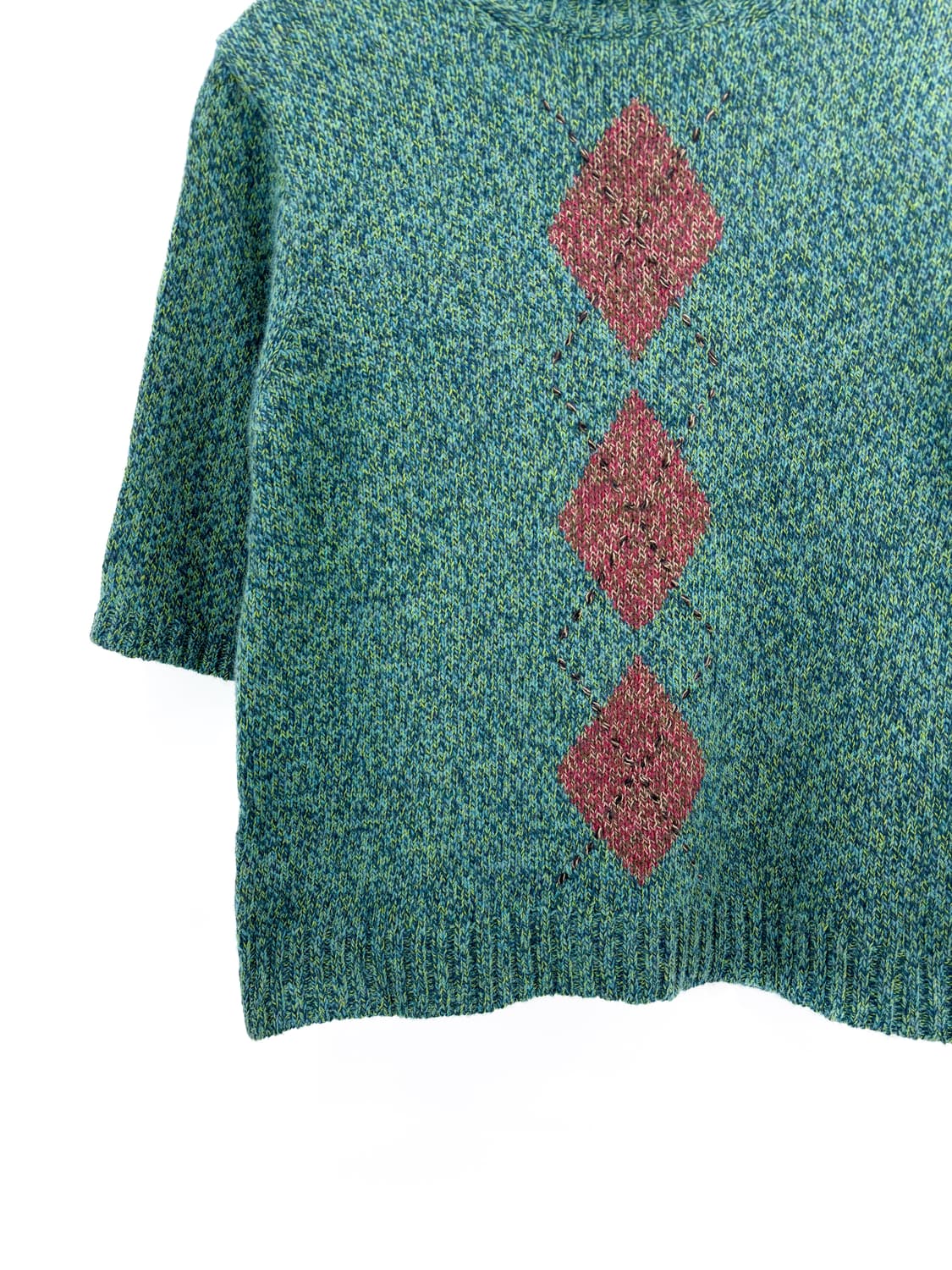 빈티지 아가일 패턴 반팔니트 상품이미지4