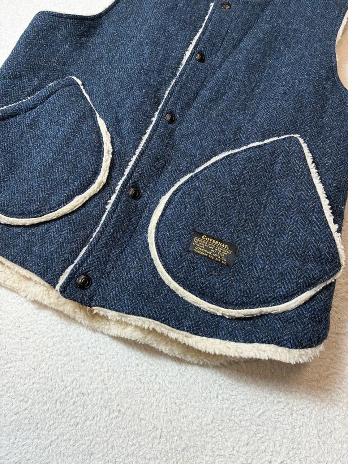 커버낫 x 해리스트위드 14FW 퓨어울 헤링본 베스트 PN6782    상품이미지3