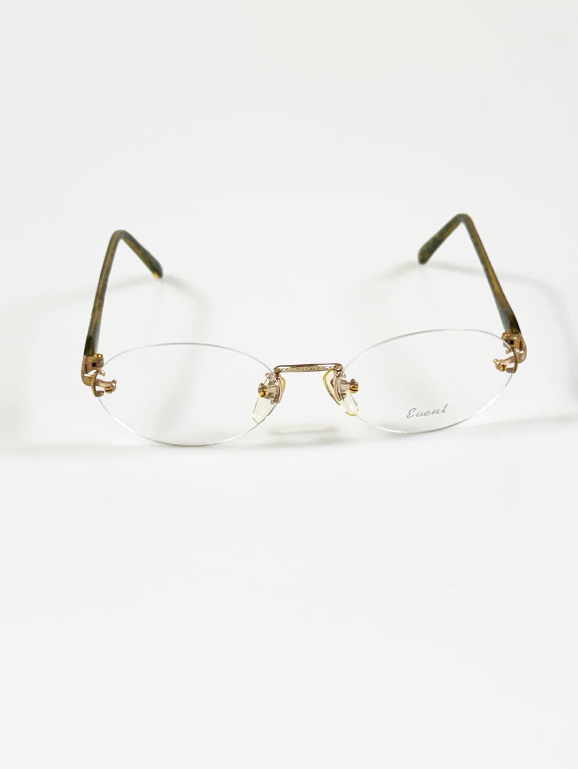 90s EVENT 골드 무테 오벌 메탈 프레임 빈티지 안경 상품이미지2