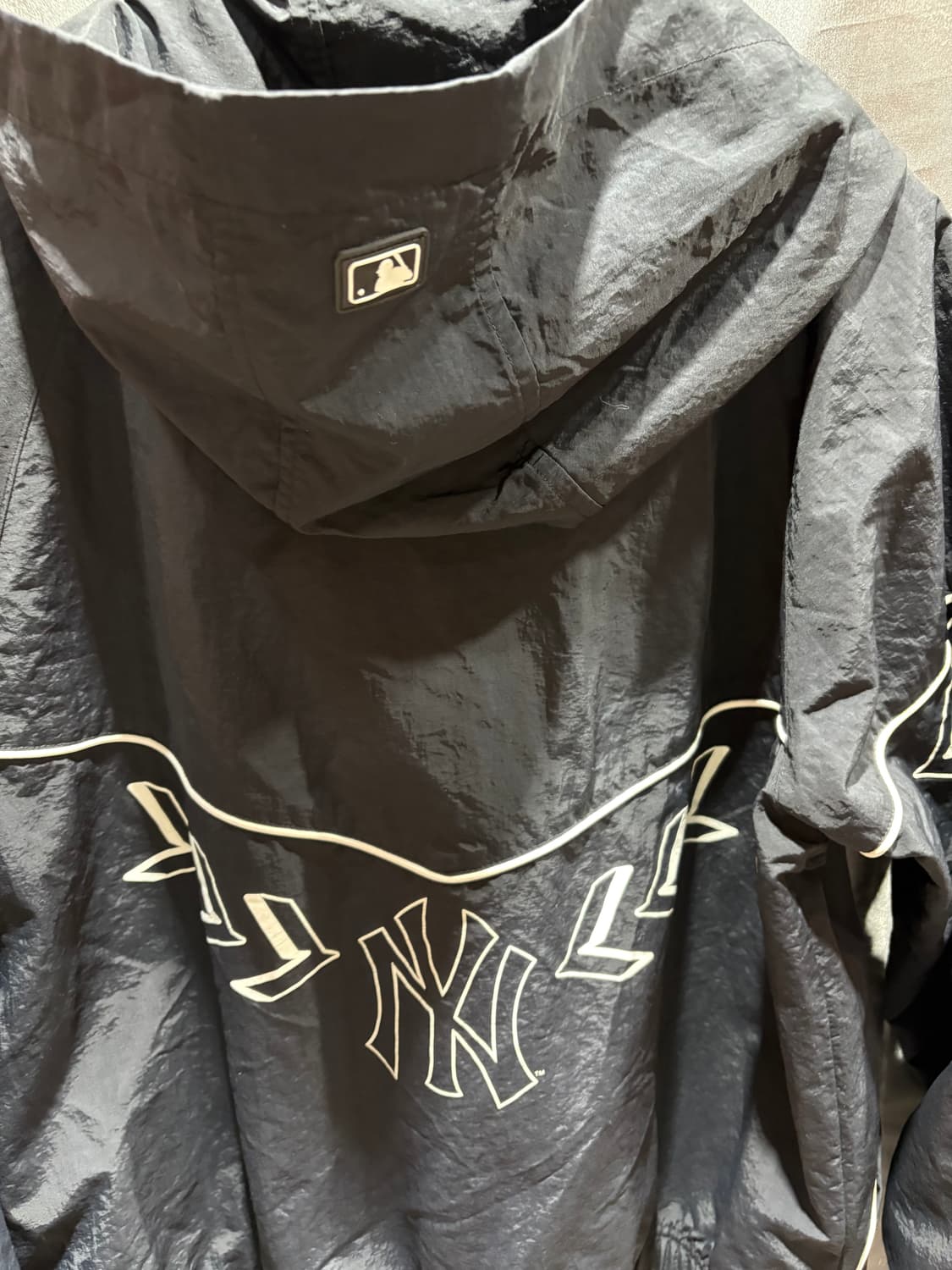 S MLB 빅로고 블랙 후드 바람막이 상품이미지6