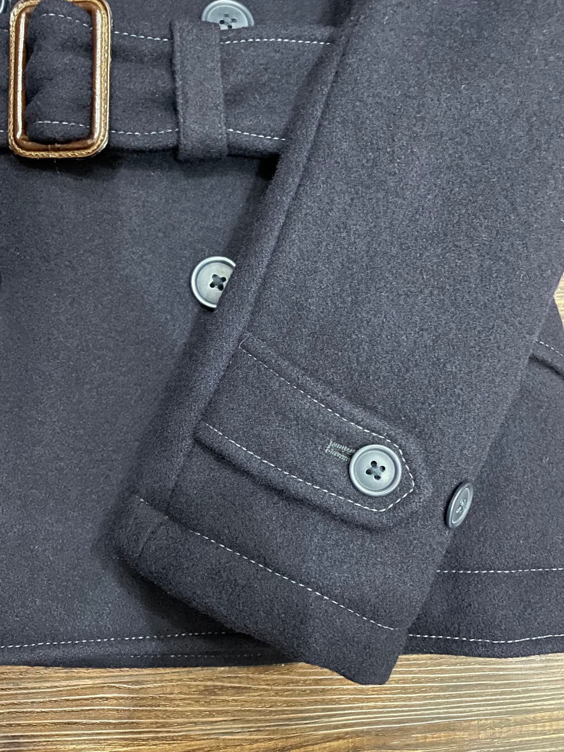 폴로 랄프로렌 이태리제 벨티드 더블 브레스티드 울 코트 네이비 상품이미지5